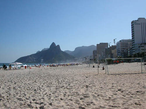 Football goals on Ipanema Beach