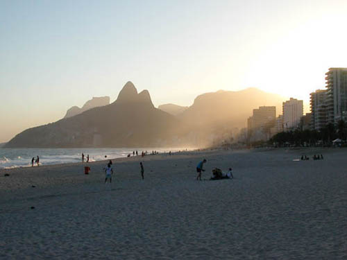 Sunset on Ipanema Beach.